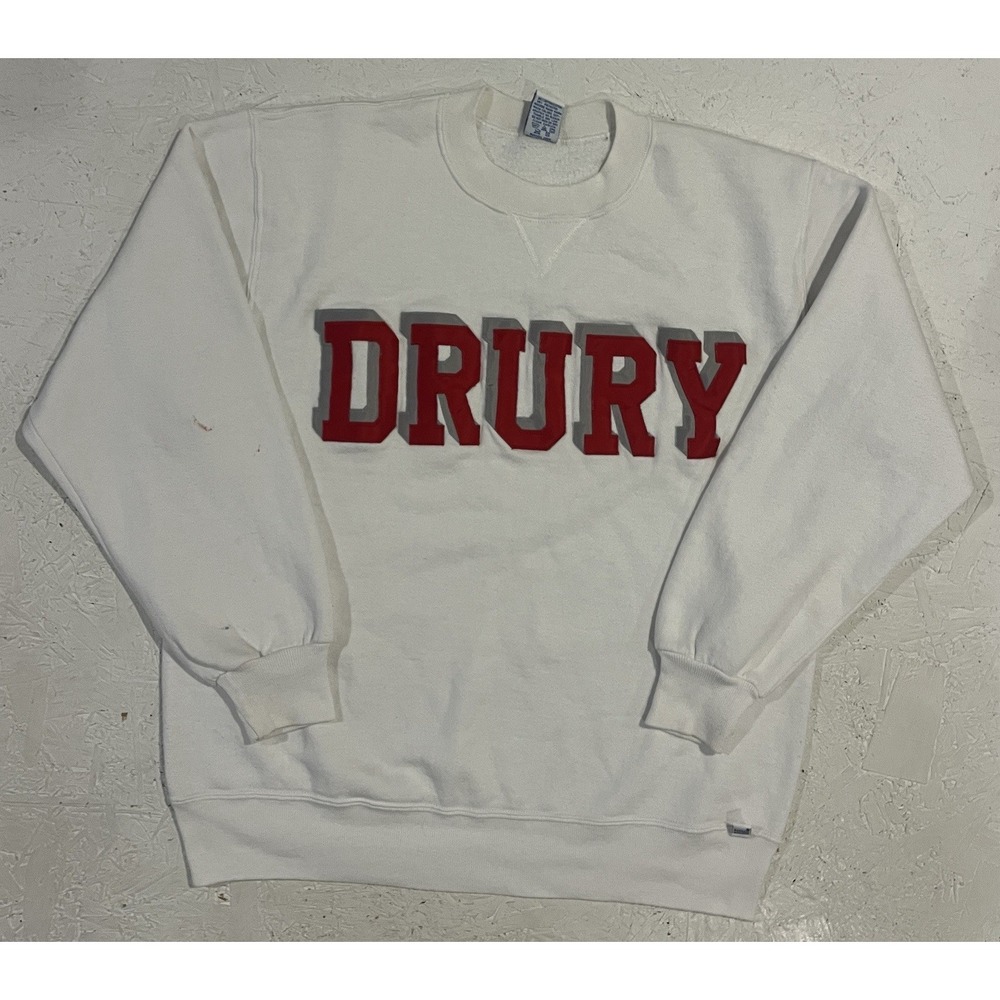 Vintage Russell Athletic Drury College Crewneck Sweatshirt Mens L Embroidered